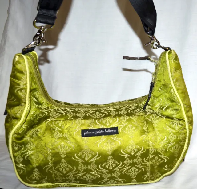 Petunia Pickle Bottom Lime Silk with Changing Cloth Crossbody Bag