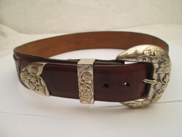 Ceinture En Cuir Vintage GIL HOLSTERS - Taille 72/82 Cm - Marron - Made In France