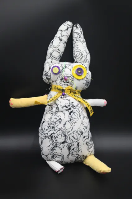 "Blueberry Lemonade Scone" Bunny Soft Sculpture handmade Art Doll with a charm c
