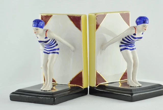 Sujetalibros Bañista Sexy Buzo Art Deco Estilo Art Nouveau Estilo Porcelana Esma