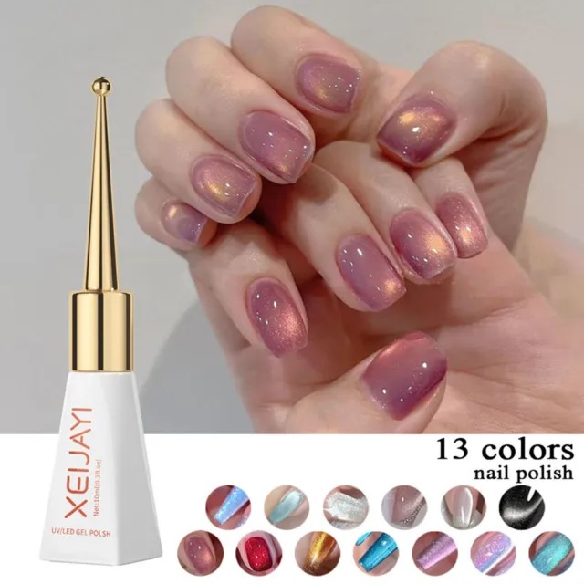 Magnetic Gel Polish Aurora Crystal Cat Eye Gel Nail Polish Soak Off UV Gel Nail