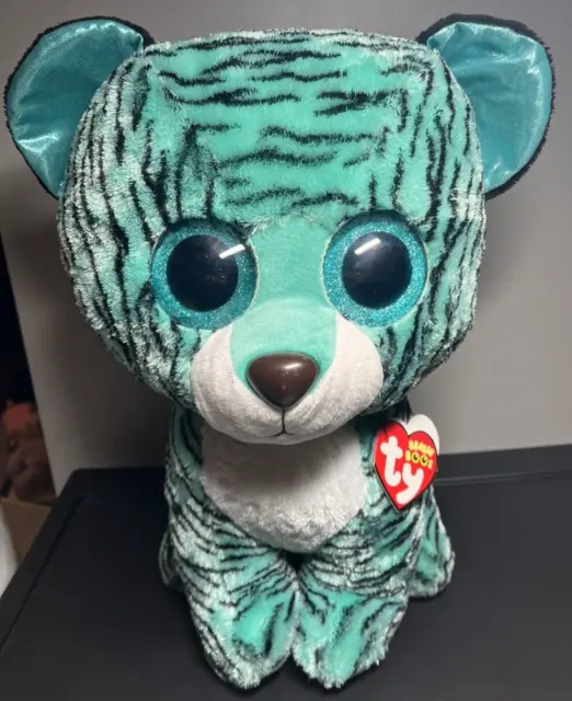 Retired Ty Baby Beanie Boos~Tess The Tiger 16" Large Jumbo Version~Exclusive~New