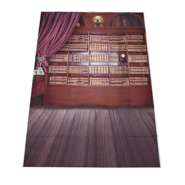 Vintage Biblioteca Libri Pavimento In Legno Fotografia Fondali Foto Puntell J1C6