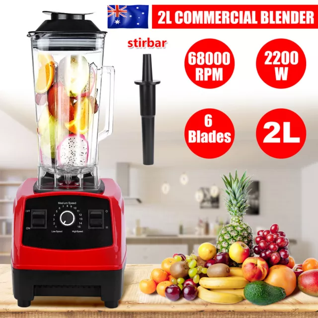 2L Electric Commercial Smoothie Blender Mixer Food Processor Juicer Ice Crush AU