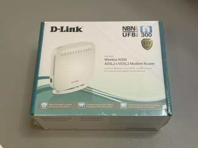 D-Link DSL-G225 Wireless N300 ADSL2+/VDSL2 Modem Router