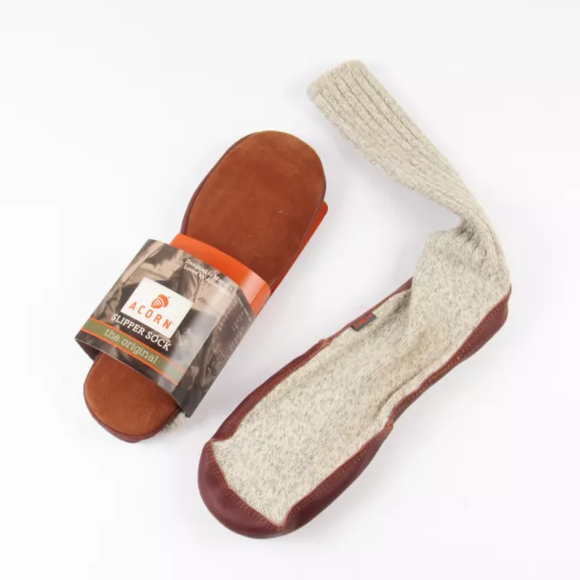 Acorn The Original Slipper Socks Gray Cotton Slippers XXXL Size 13.5 - 14.5 New
