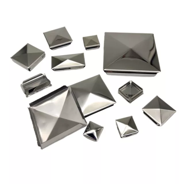 Easy Installation Stainless Steel Cover Cap for Galvanized Square Posts Pyramid