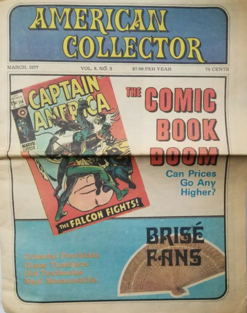 American Collector March 1977 Vtg Paper Magazine Comic Book Boom - No Label