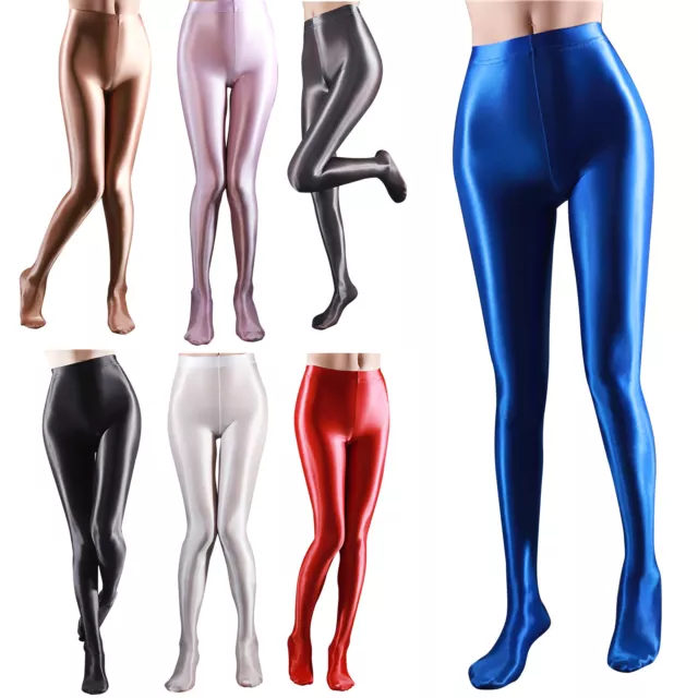 WOMEN GLOSSY LEGGINGS Shiny Stretch Pants Ballet Dance Yoga Training  Workout $11.89 - PicClick