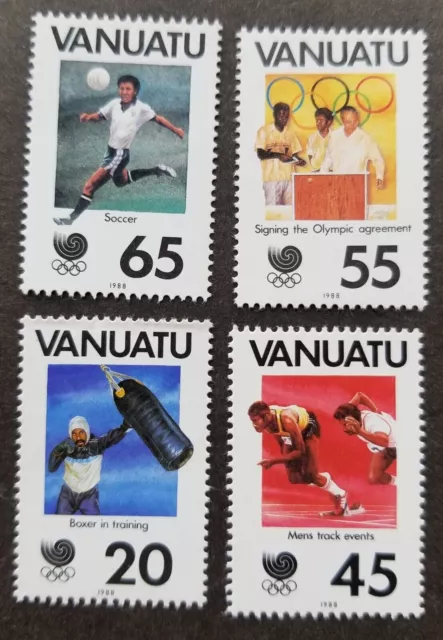 *FREE SHIP Vanuatu Olympic Games Seoul 1988 Sport Football Boxing Run (stamp MNH