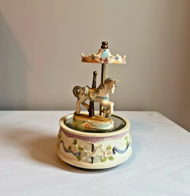 Vintage Woolworth Revolving Musical Carousel Porcelain Horse