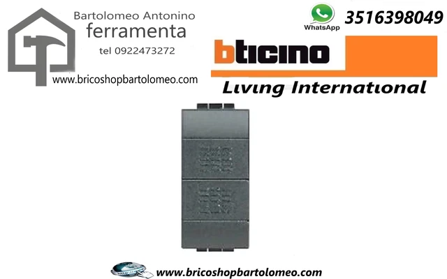 BTICINO N4036 - Pulsante Doppio (1P/No) (1P/No) 10A - Bianco - LivingLight - Foto 8