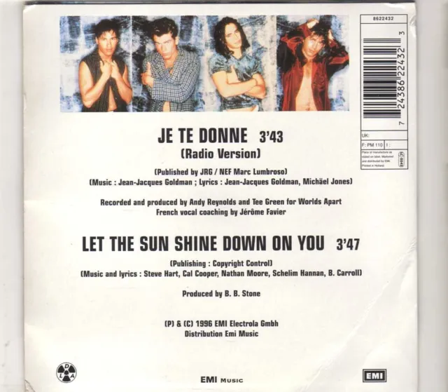 Worlds Apart - Je Te Donne - CDS - 1996 - Eurohouse 2TR Cardsleeve DLA France 2
