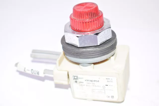 Square D KM38DRS6 Indicator Pilot Light Switch SER H - Red Cap