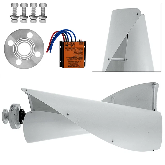 400W Turbina eólica Generador eólico Turbina eólica vertical Blanco con regulador de carga