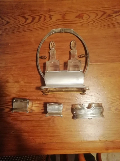 Set olio, aceto, pepe, sale DECO BAUHAUS  Argento 800 silver sterling