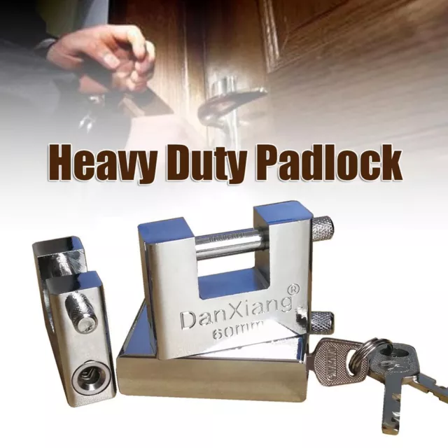 50mm~70mm Heavy Duty Anti Rust Shutter Padlock Shackle Lock With 3 Keys New