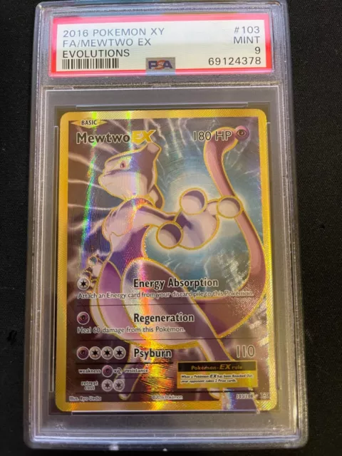Pokemon Card Mewtwo EX Full Art PSA 9 Evolutions 103/108 Mint - ENG