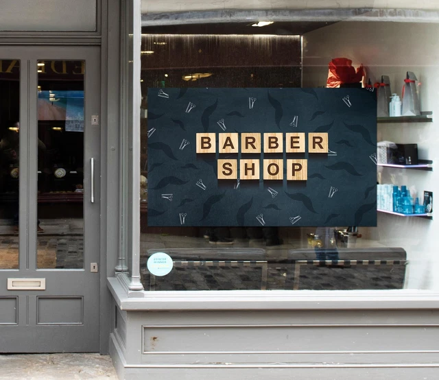 3D MAN HAIR Cut G37 Barber Shop Window Stickers Vinyl Wall Mural Decals ...