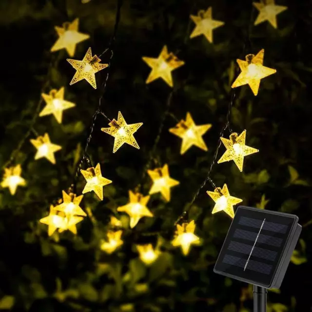 Luci per corde stellari solari LED da esterno lampada ghirlanda fata festival decorazione artistica