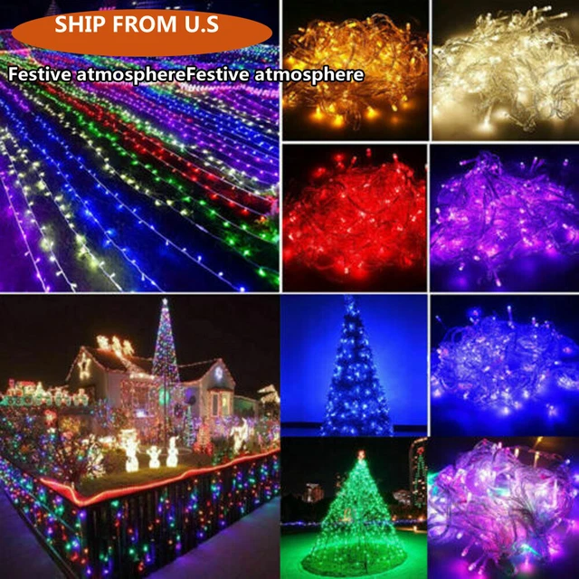 33FT 10m STRING LIGHTS 100 flash fairy LED glow USA plug-in xmas holiday wedding