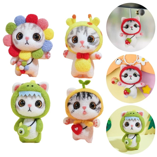 For Beginner's DIY Felt Kit Fashionable Cute Cat Toy Making Material Package