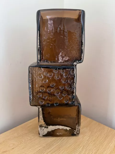 Fabulous 1960s Genuine Authentic Whitefriars Cinnamon Drunken Bricklayer Vase