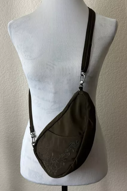 Ameribag Healthy Back Sling Bag MINI Brown Nylon Backpack Travel