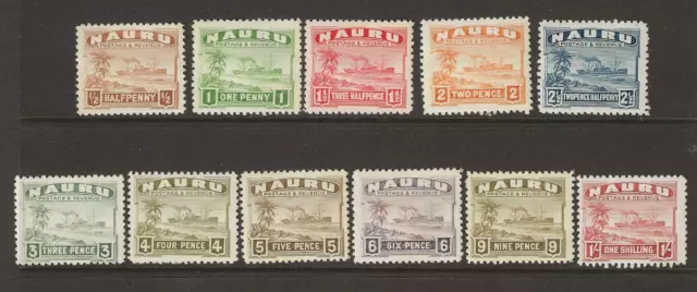 Nauru Scott #17-#27a mint never hinged but toned gum, 1924-48 Freighter ships og