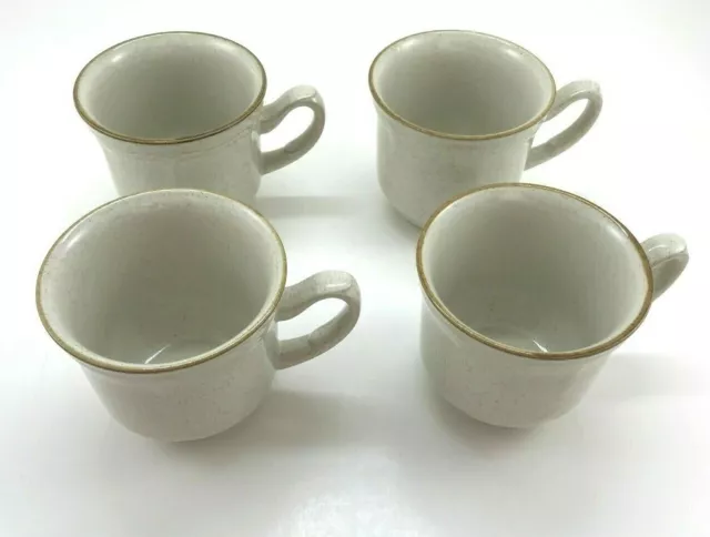 Vtg Mid-century Hearthside Stoneware BAROQUE SUMMER SUN Cups Coffee Tea SET of 4