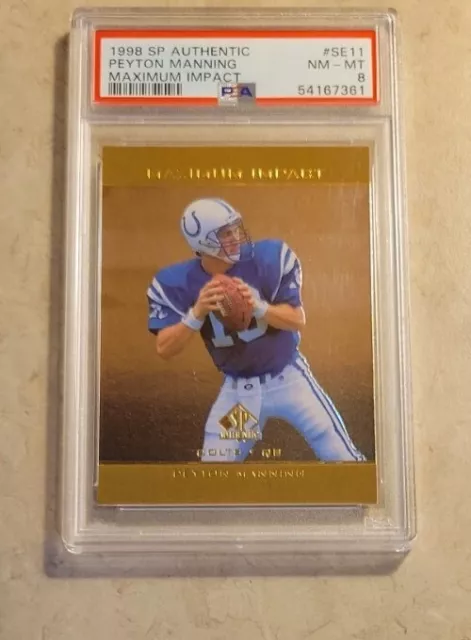 1998 Ud Sp Authentic Peyton Manning #Se11 Psa 8 Maximum Impact Rc Rookie  Colts