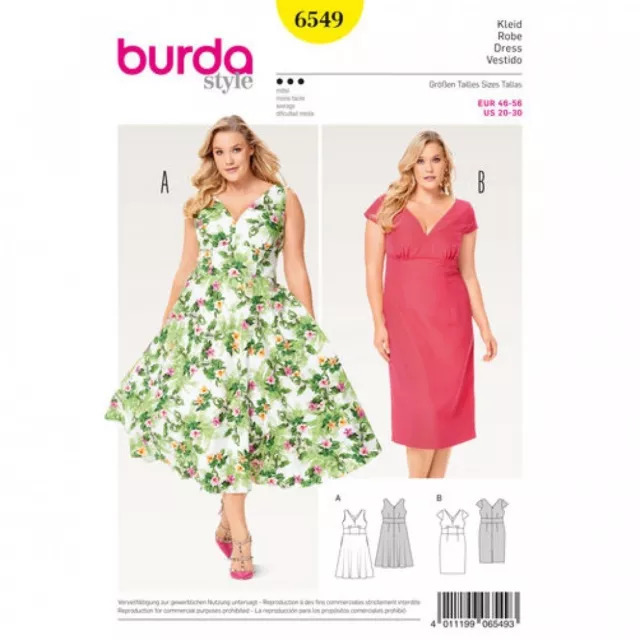 Burda Nähmuster 6549 Damen 20-30