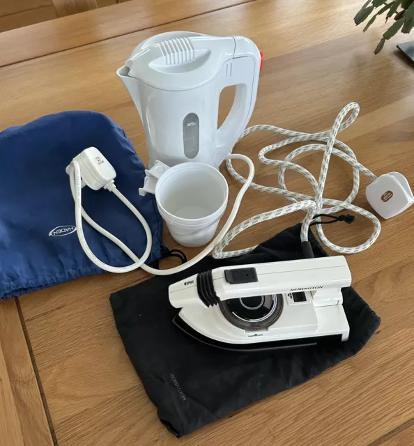 Travel Steam Iron (Remington) and Travel Kettle (Haden) - Both Have Travel Bags