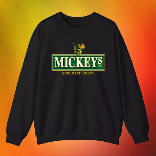 Mickeys Fine Malt Liquor Men's Black Crewneck Sweatshirt Size S-XL