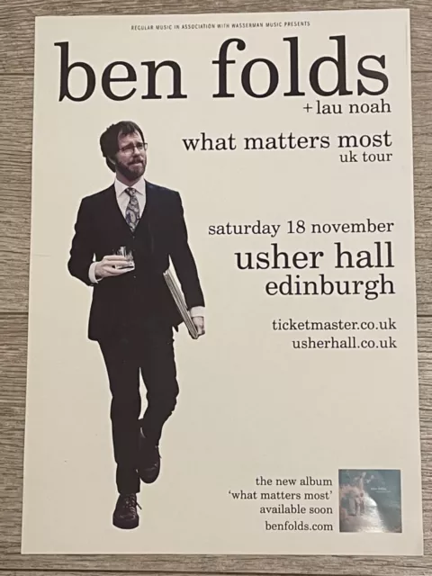 Ben Folds concert poster —- Edinburgh 2023 music band show tour gig memorabilia.