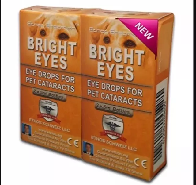 Ethos Bright Eyes Cataract eye drops for all pets/animals & birds 2 Boxes 20ml