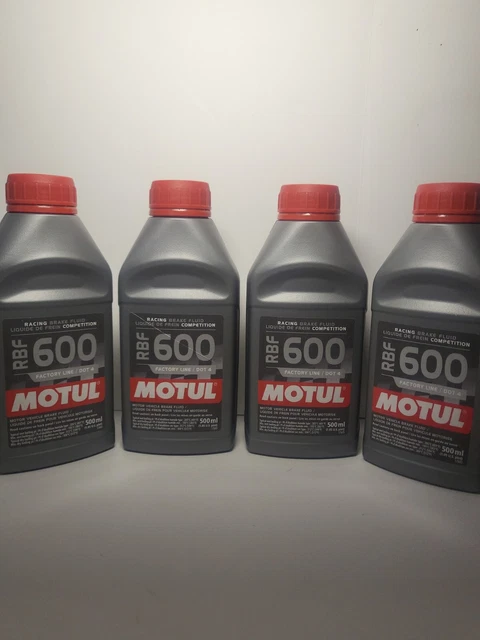 4 x Motul RBF 600 DOT4 Fully Synthetic Racing Brake Fluid 100949 500mL
