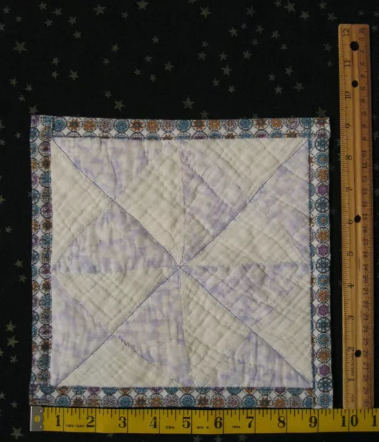 Vtg Cutter quilt table mat mug rug 9" apx Handmade NEW