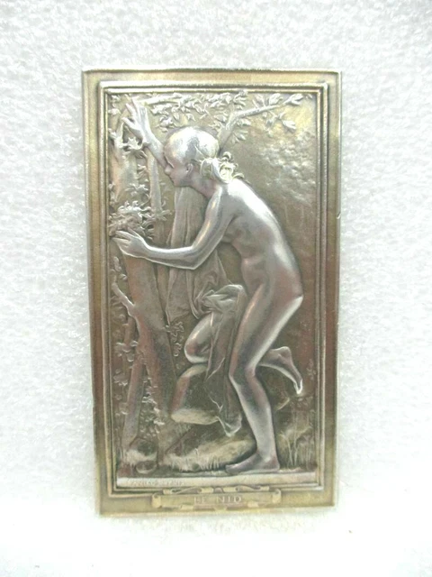 Médaille, plaque Art Nouveau en argent de Daniel Dupuis