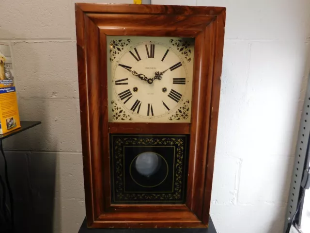 Rare Large Vintage Verichron Wall or Mantel Clock Pendulum Wind Up with Key