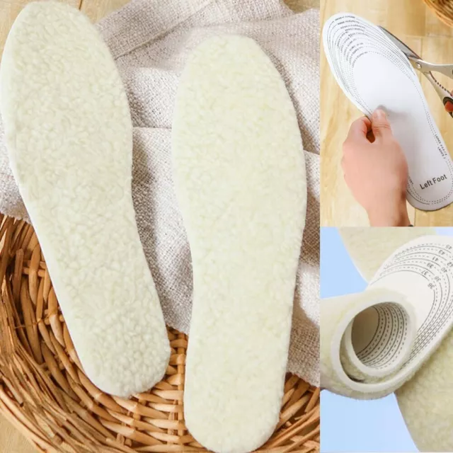 2 Pair Of Winter Warmer Thermal Cushion Fleecy Insoles Extra Soft Cut To Size Uk