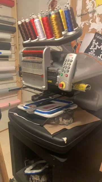 MELCO BRAVO 16 EMBROIDERY MACHINE +Design Studio , Hoops, Hat Hoop & Stabilizer