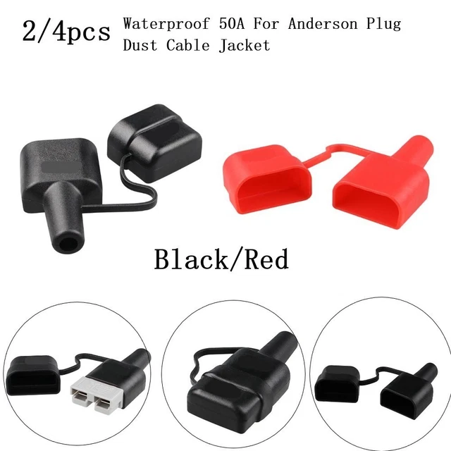 2/4pcs Waterproof 50A  For Anderson Plug Sheath Dust Cable Sheath Cover With Cap