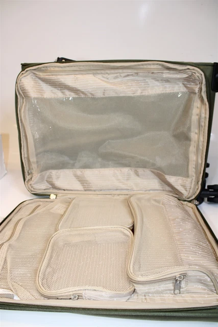 Samantha Brown NEW Olive Geo Camo 2PC Set Carry On/Tote Bag Luggage S7655-35-2PC 24