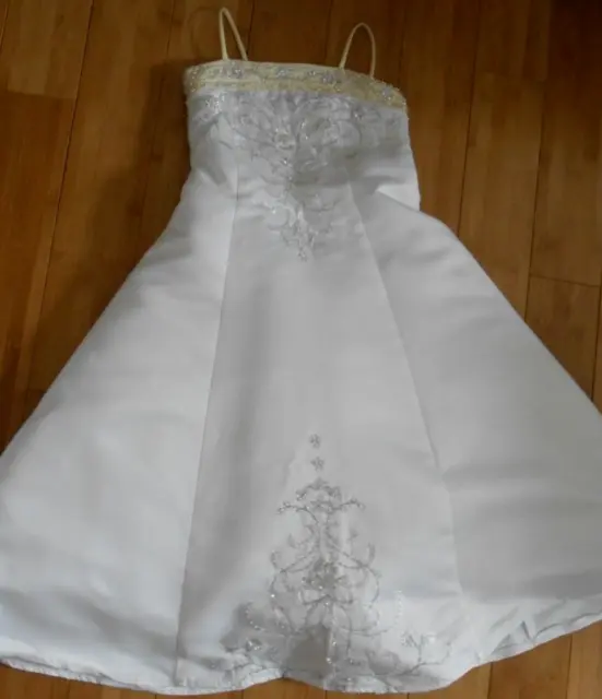 Forever Yours Girl's Formal Ivory Size 4 Party Dress Wedding Flower Girl - EUC