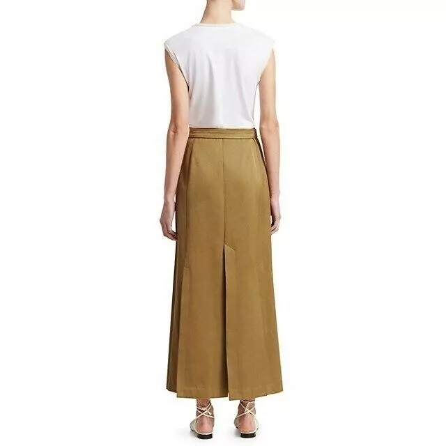 3.1 Phillip Lim White And Tan Tie Waist Muscle Tee Combo Sateen Maxi Dress 6 2