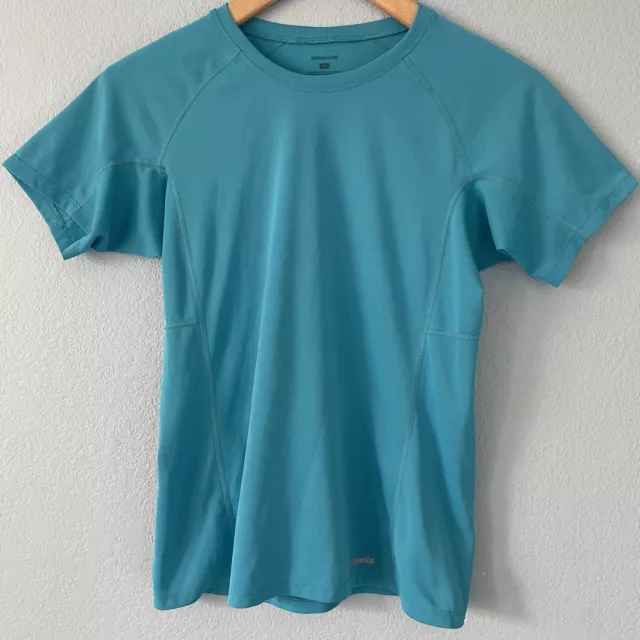 Patagonia Fore Runner T-Shirt Women’s M Short Sleeve Turquoise Crew neck