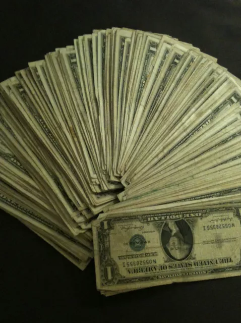 Washington Silver Dollars $1 Blue Certificate Currency Rare Old Money