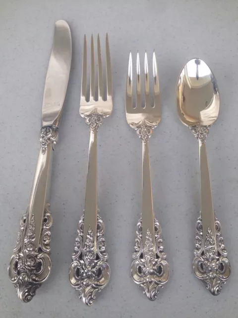 Wallace Sterling Silver Grand Grande Baroque - 4 pc Place Setting 230 Grams