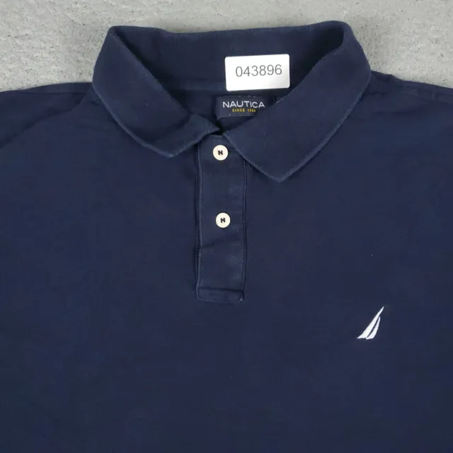 Nautica Polo Shirt Mens Large Blue Casual Short Sleeve Adult